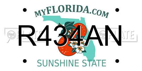 R434AN Florida License Plate