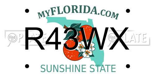 R43WX Florida License Plate