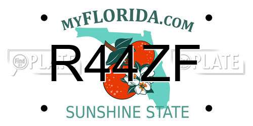R44ZF Florida License Plate