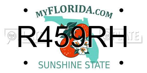 R459RH Florida License Plate