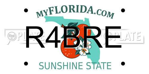 R4BRE Florida License Plate