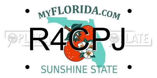 R4CPJ Florida License Plate