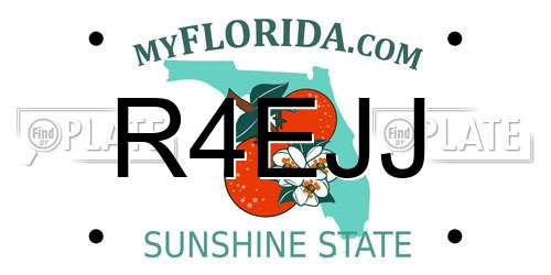 R4EJJ Florida License Plate