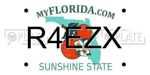 R4EZX Florida License Plate