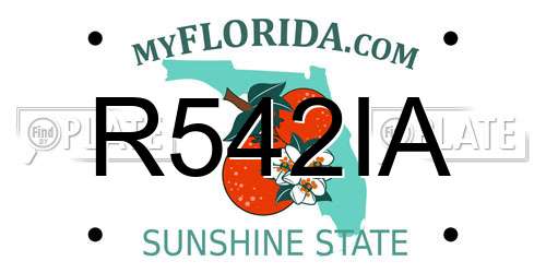 R542IA Florida License Plate