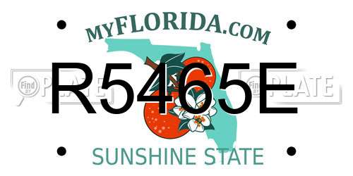 R5465E Florida License Plate