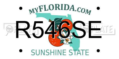 R546SE Florida License Plate