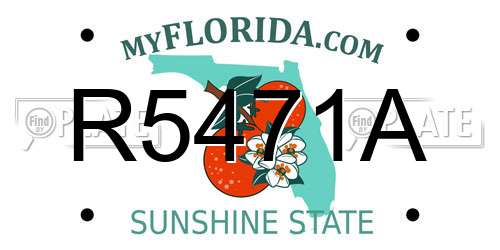 R5471A Florida License Plate