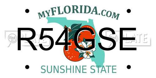 R54GSE Florida License Plate