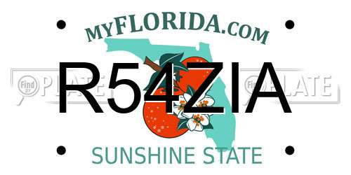 R54ZIA Florida License Plate