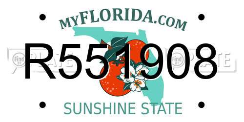 R551908 Florida License Plate