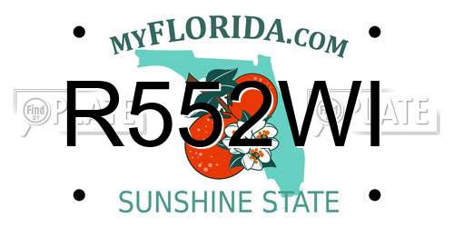 R552WI Florida License Plate