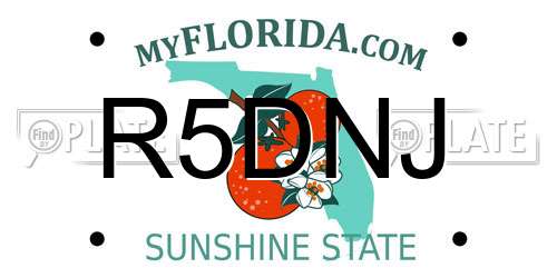 R5DNJ Florida License Plate