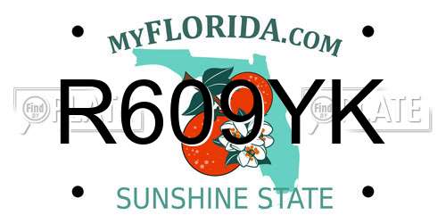 R609YK Florida License Plate