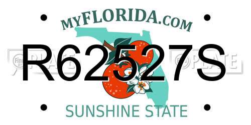 R62527S Florida License Plate