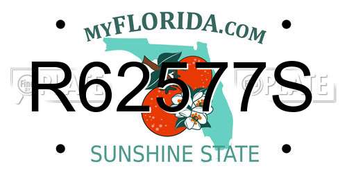 R62577S Florida License Plate