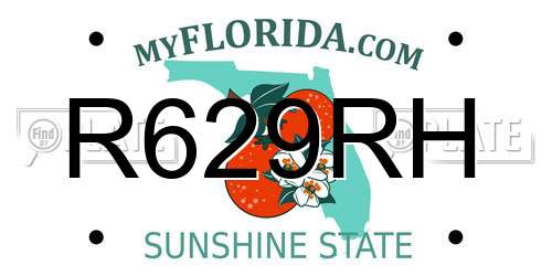 R629RH Florida License Plate