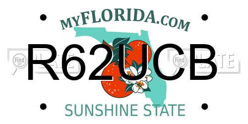 R62UCB Florida License Plate