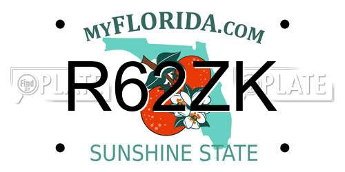 R62ZK Florida License Plate