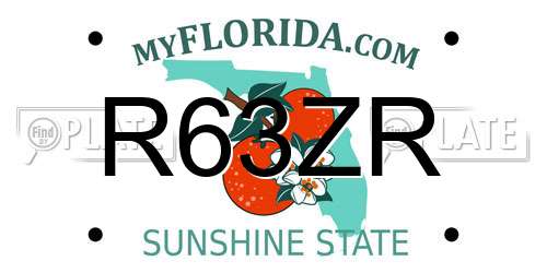 R63ZR Florida License Plate