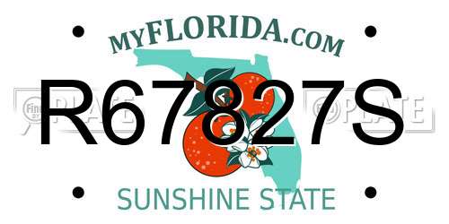 R67827S Florida License Plate