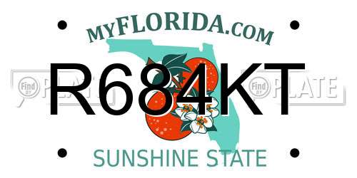 R684KT Florida License Plate