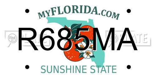 R685MA Florida License Plate