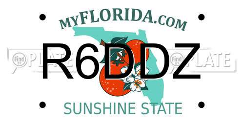 R6DDZ Florida License Plate