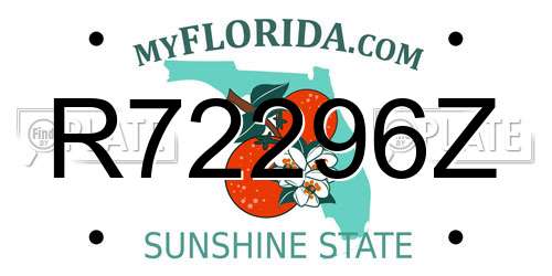 R72296Z Florida License Plate