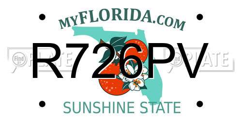 R726PV Florida License Plate
