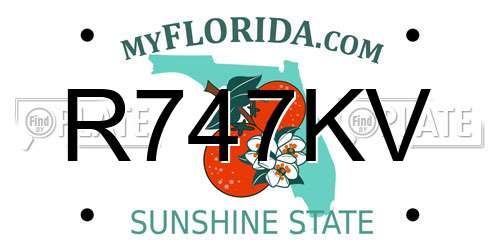 R747KV Florida License Plate