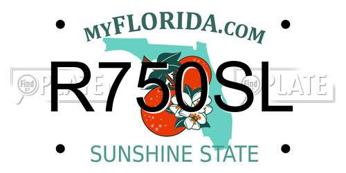 R750SL Florida License Plate