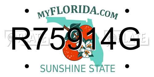 R75914G Florida License Plate