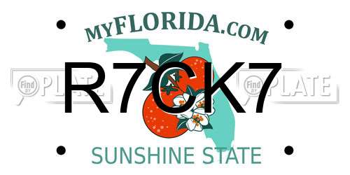 R7CK7 Florida License Plate
