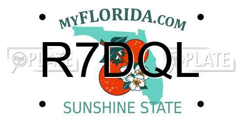 R7DQL Florida License Plate