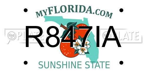 R847IA Florida License Plate
