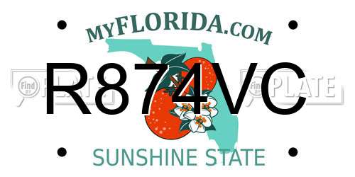 R874VC Florida License Plate
