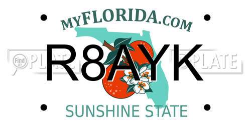 R8AYK Florida License Plate