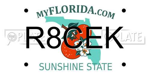 R8CEK Florida License Plate