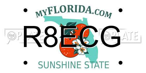 R8ECG Florida License Plate