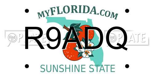 R9ADQ Florida License Plate