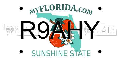 R9AHY Florida License Plate