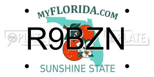 R9BZN Florida License Plate