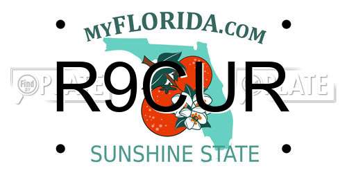 R9CUR Florida License Plate