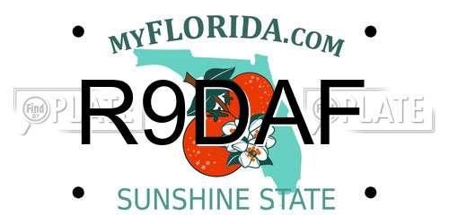 R9DAF Florida License Plate