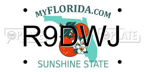 R9DWJ Florida License Plate