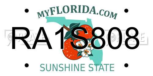 RA1S808 Florida License Plate