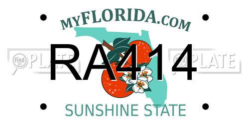 RA414 Florida License Plate