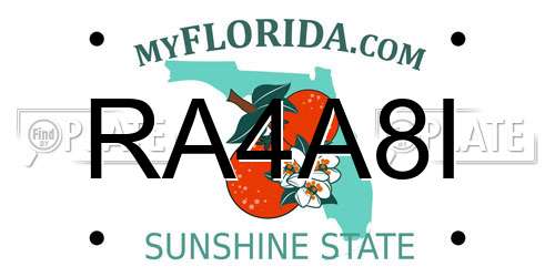RA4A8I Florida License Plate