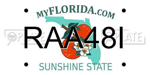 RAA48I Florida License Plate